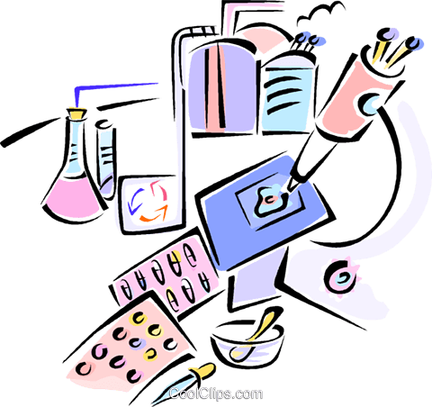 Microscope With Science Equipment Royalty Free Vector - Microscope With Science Equipment Royalty Free Vector (480x452)