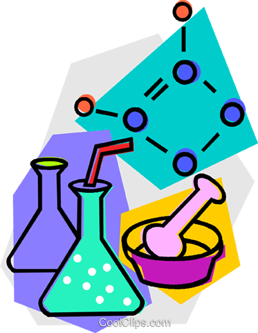 Flasks With Molecular Diagram Royalty Free Vector Clip - Clip Art (373x480)