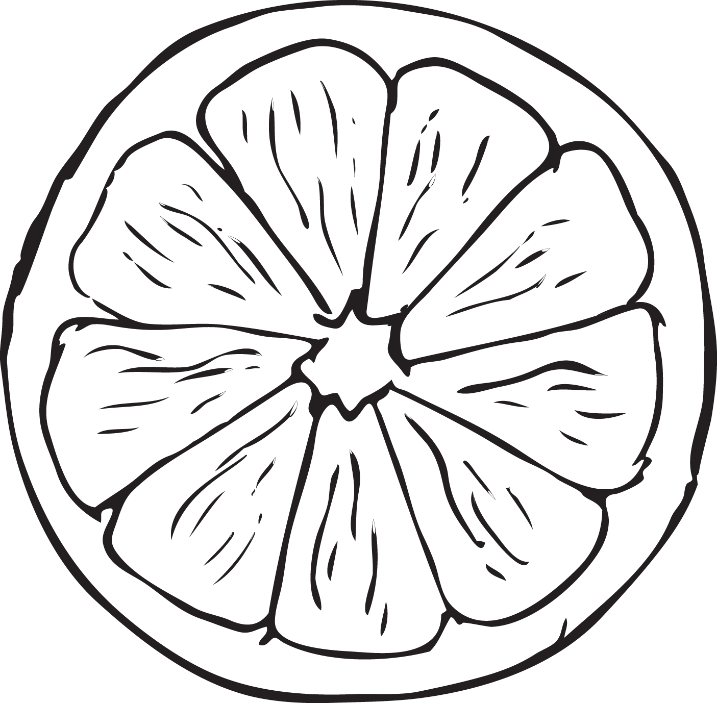 Orange Drawing 16 Clipart Of Black And - Drawing (1405x1378)