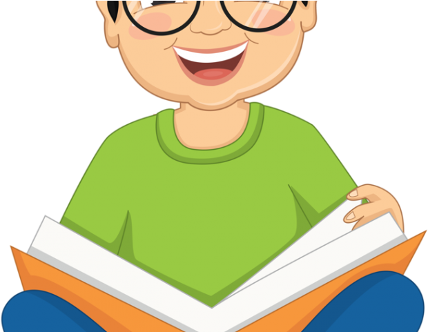 Portrait Clipart Random Person - Boy Sitting While Reading Clipart (640x480)
