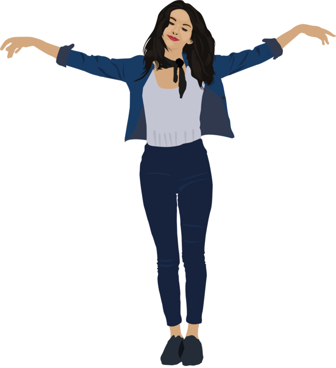 Computer Icons Female Portrait Line Art Realism - Girl Jeans Vector Png (685x750)