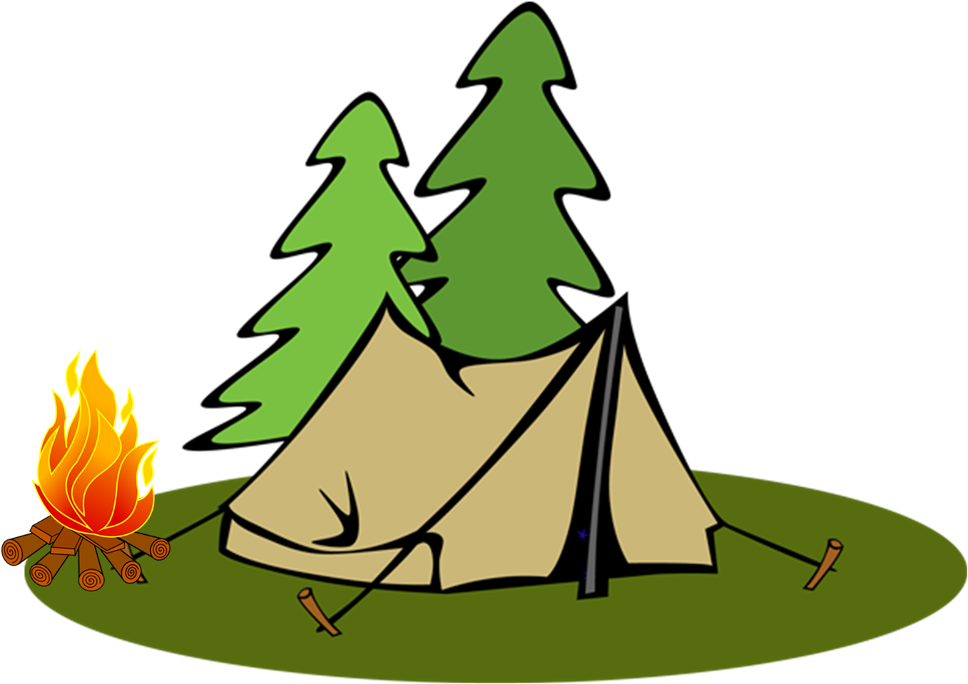 Hotdog Clipart Campfire - Camping Tent Clipart (1381x958)