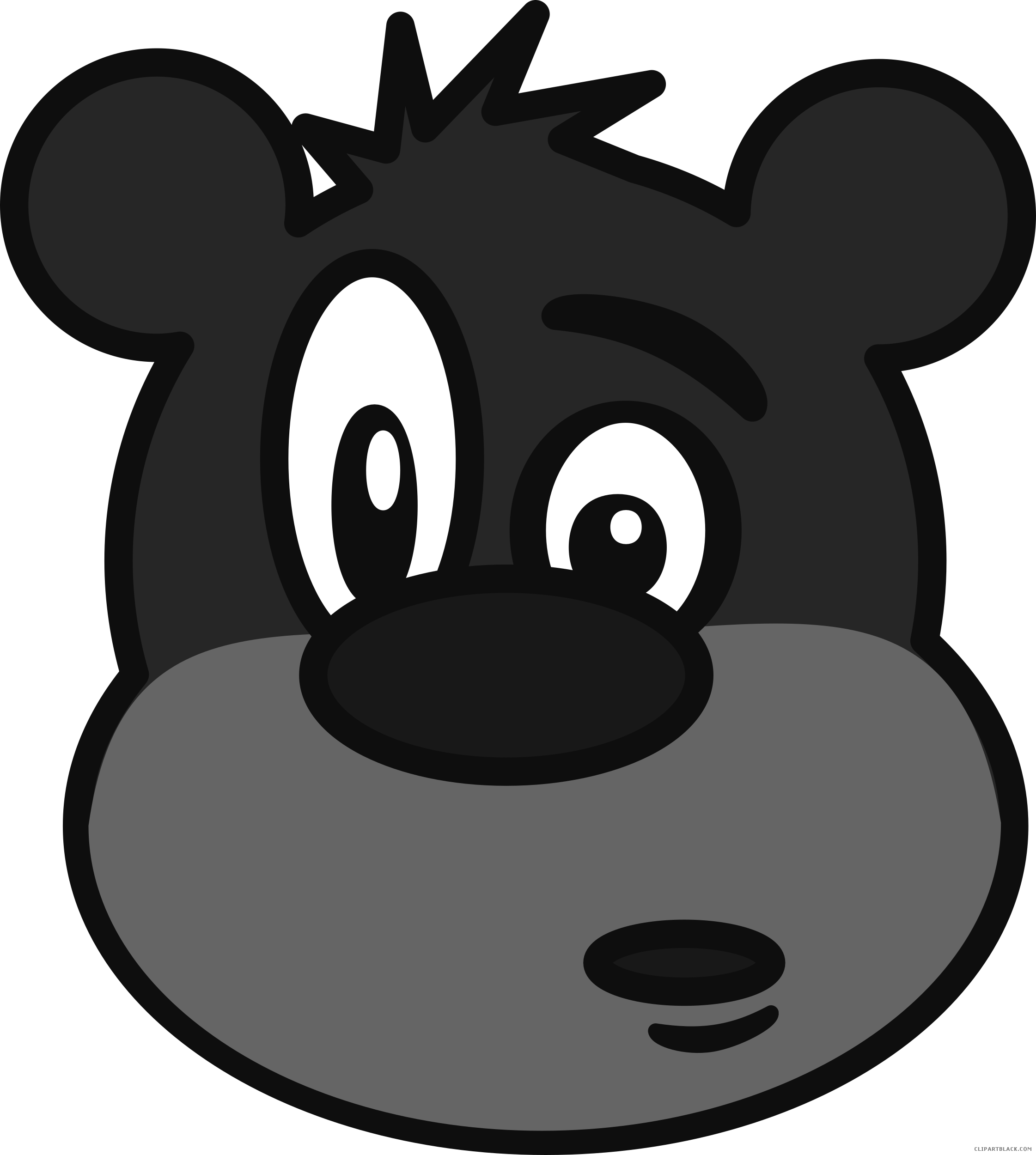 High Quality Bear Animal Free Black White Clipart Images - Bears Cartoon Brown Face (2242x2500)