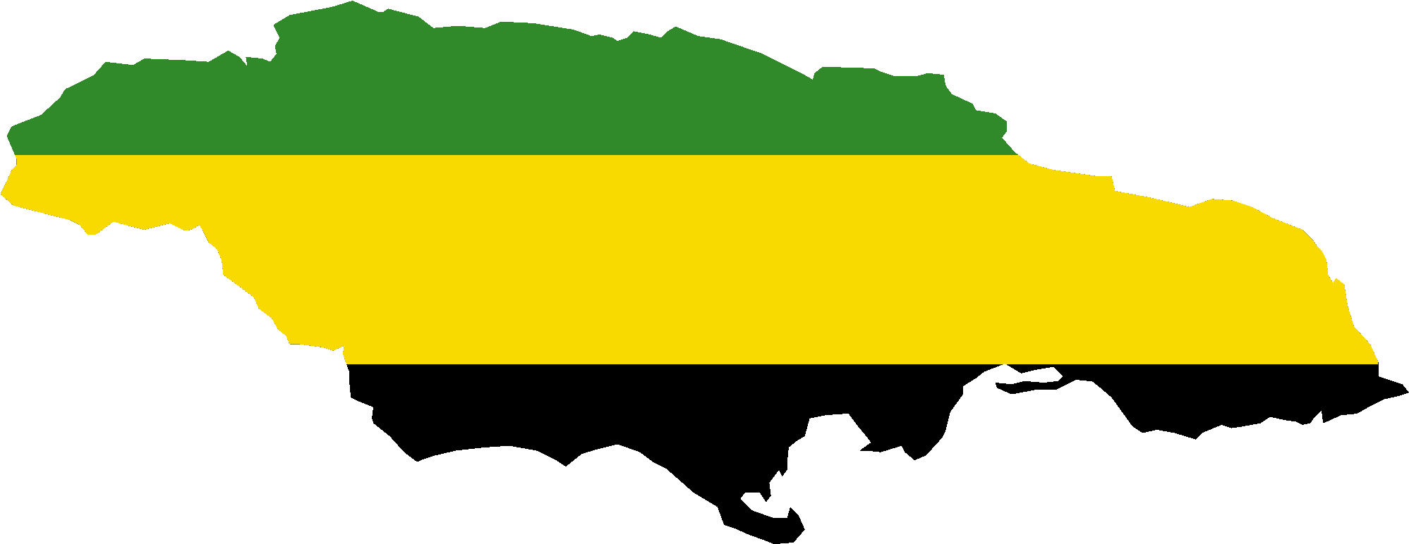 Png V - Jamaican Map And Flag (2100x900)