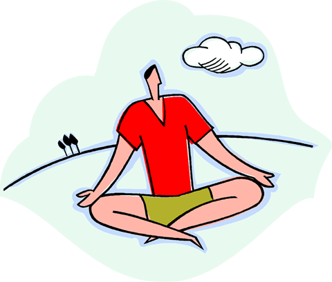Man Sitting In Park Meditating Royalty Free Vector - Patient (480x409)