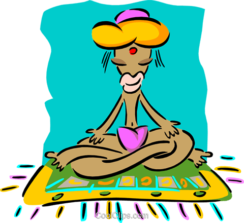 Eastern Man Meditating Royalty Free Vector Clip Art - Eastern Man Meditating Royalty Free Vector Clip Art (480x440)