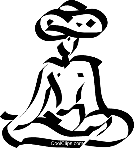 Person Meditating Royalty Free Vector Clip Art Illustration - Illustration (432x480)