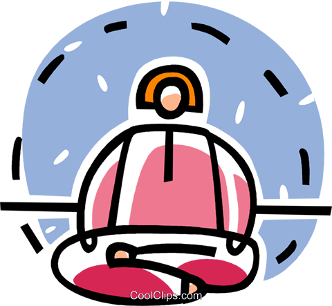 Person Meditating Royalty Free Vector Clip Art Illustration - Person Meditating Royalty Free Vector Clip Art Illustration (480x443)