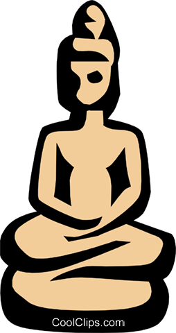 Statue Symbol Royalty Free Vector Clip Art Illustration - Sitting (254x480)