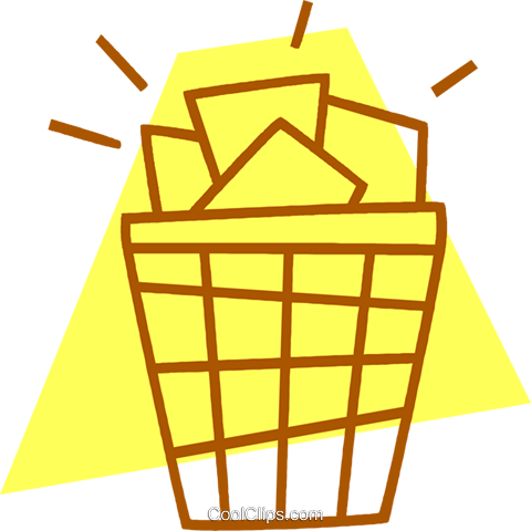 Waste Basket Royalty Free Vector Clip Art Illustration - Waste Container (480x480)