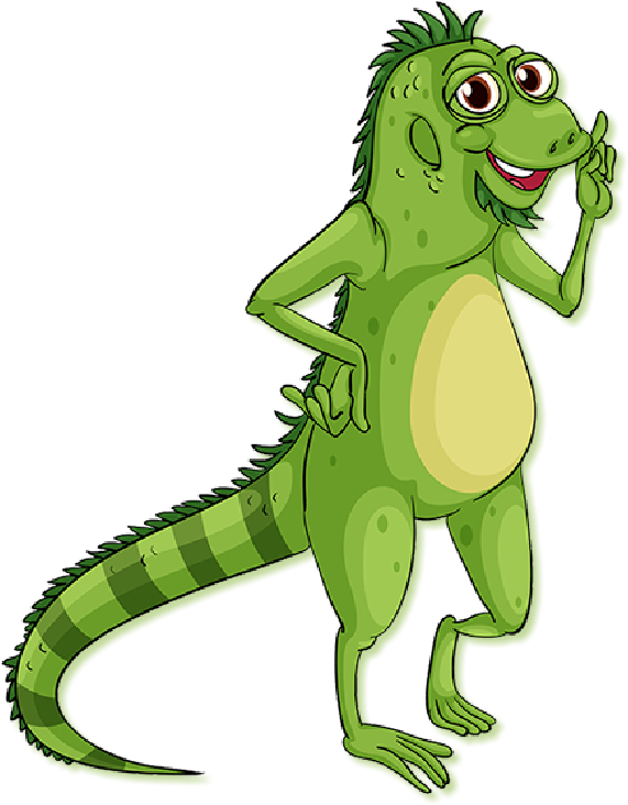 Gecko Clipart Iguana - Cartoon (633x763)
