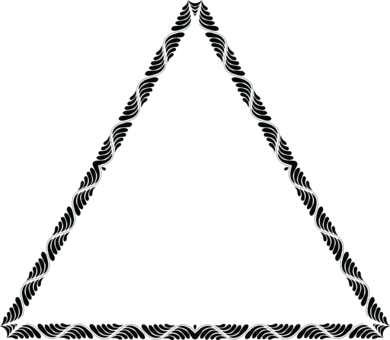 Computer Icons Abstract Art Black And White Triangle - Trendy Frame Png (390x340)