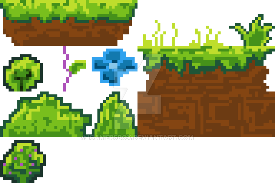 Drawing Bushes Pixel - My First Pixel Art (900x600)