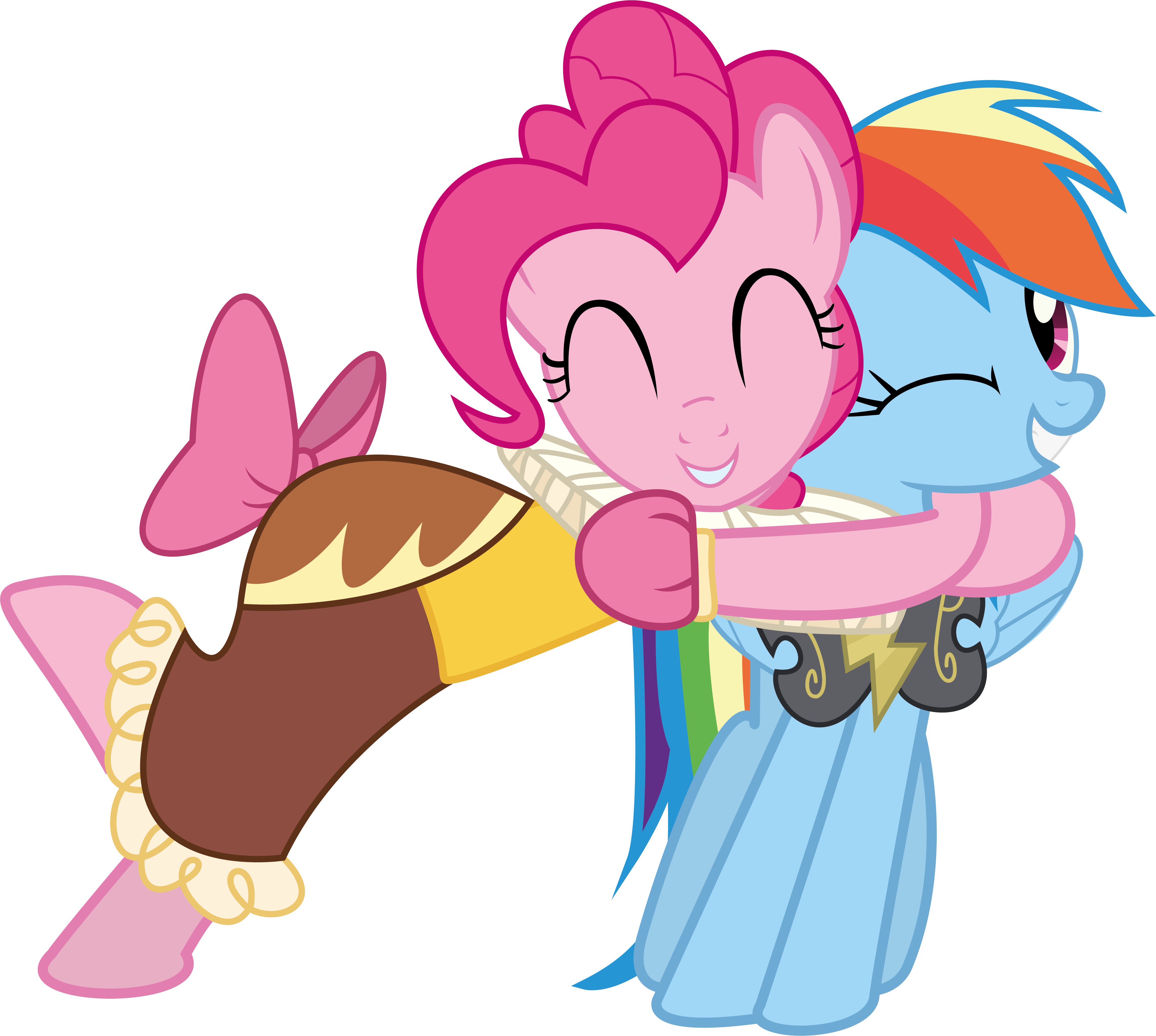 Friendship Clipart Buddy - Pinkie Pie Hug Rainbow Dash (4557x4082)