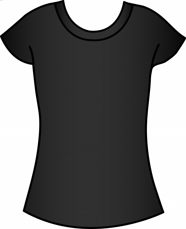 Blank Black Women Shirts Clipart T-shirt Clip Art - Black T Shirt Template Women (640x785)