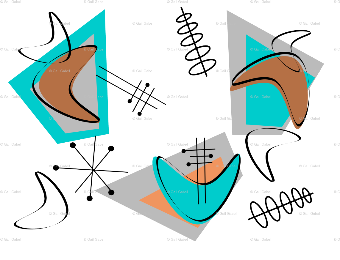 M#century Modern Boomerangs Giftwrap - Mid Century Boomerang (1171x904)