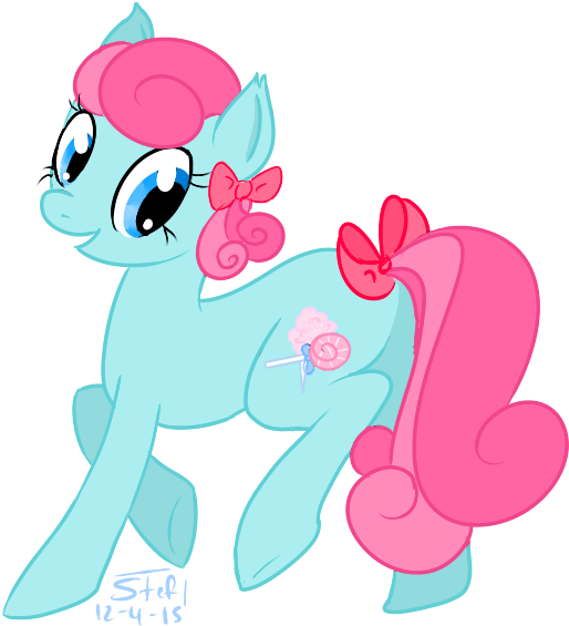 Forrestfyer, Bow, Candy, Cotton Candy, Earth Pony, - Cartoon (560x620)