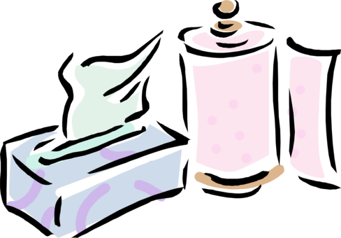 Toilet Paper Towel Kitchen Paper Kleenex - Paper Towel Clip Art (488x340)