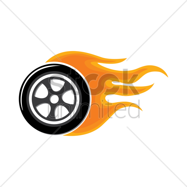 Orange Clipart Clip Art - Wheel On Fire Logo (600x600)