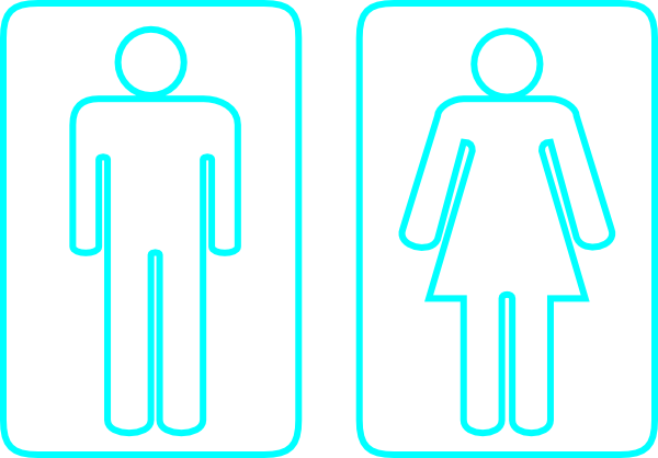 Bathroom Interior Sketch Vector Image Artwork Of Silhouettes - Male Bathroom Outline (600x418)