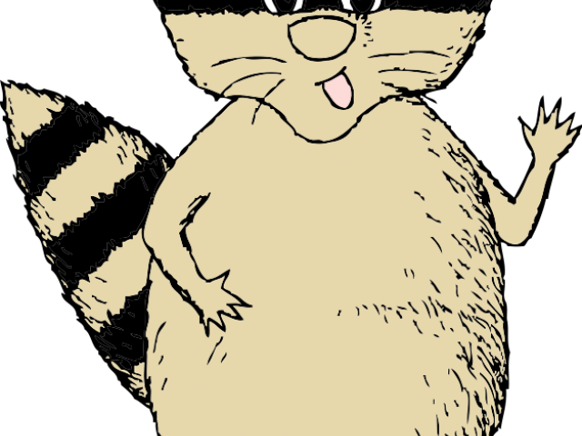 Racoon Clipart Whimsical - Cartoon Raccoon Shower Curtain (640x480)