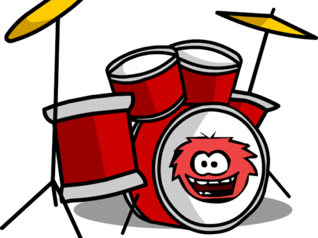 Drum Clipart Club Penguin - Red Drum Kit Clipart (640x480)