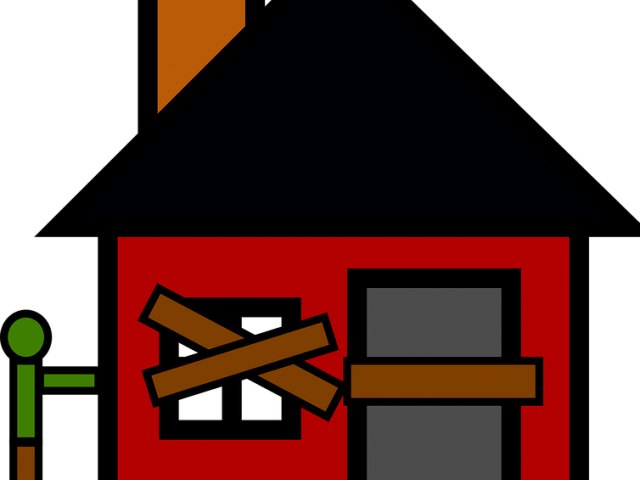 Domain Clipart Solar Home - Run Down Home Cartoon (640x480)