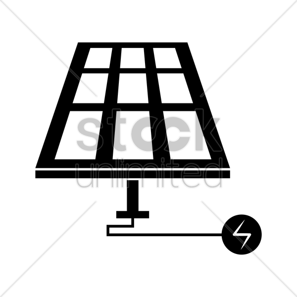 Download Solar Cell Black And White Clipart Black And - Solar Panel Silhouette (600x600)