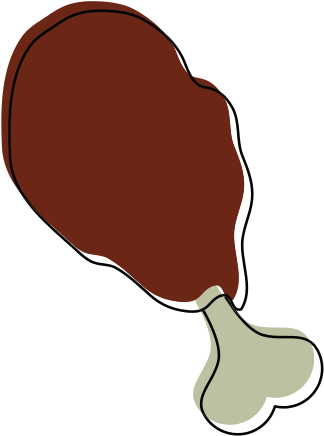 Clip Art Black And White Library Chicken Drumstick - Clip Art Black And White Library Chicken Drumstick (550x550)