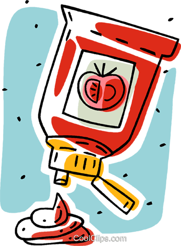 Ketchup, Condiments Royalty Free Vector Clip Art Illustration - Contamination (353x480)