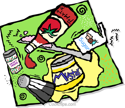 Condiments Royalty Free Vector Clip Art Illustration - Condiments Royalty Free Vector Clip Art Illustration (480x417)