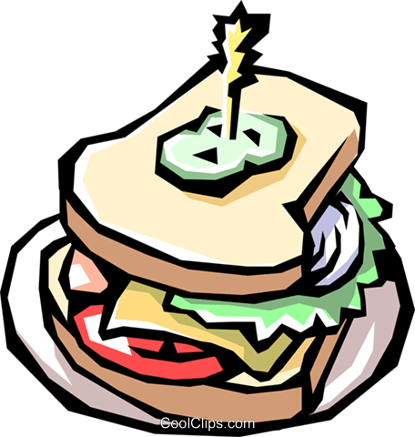Sandwich Royalty Free Vector Clip Art Illustration - Hot Sandwich Ingredients And Procedure (456x480)