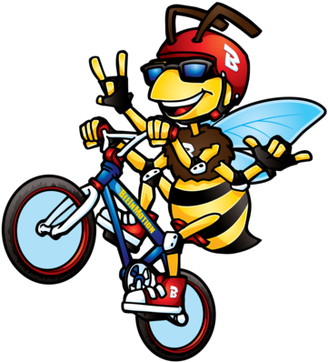 Bee In Motion - Bee On A Bike (372x413)