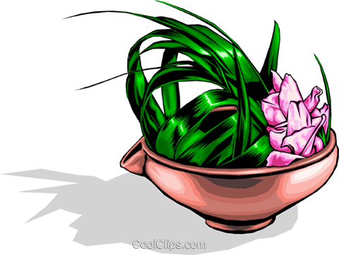 Japanese Floral Arrangement Royalty Free Vector Clip - Illustration (480x361)