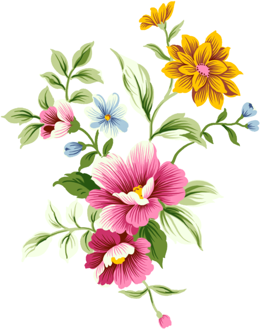 Art Clipart - Transparent Flowers Png (593x700)