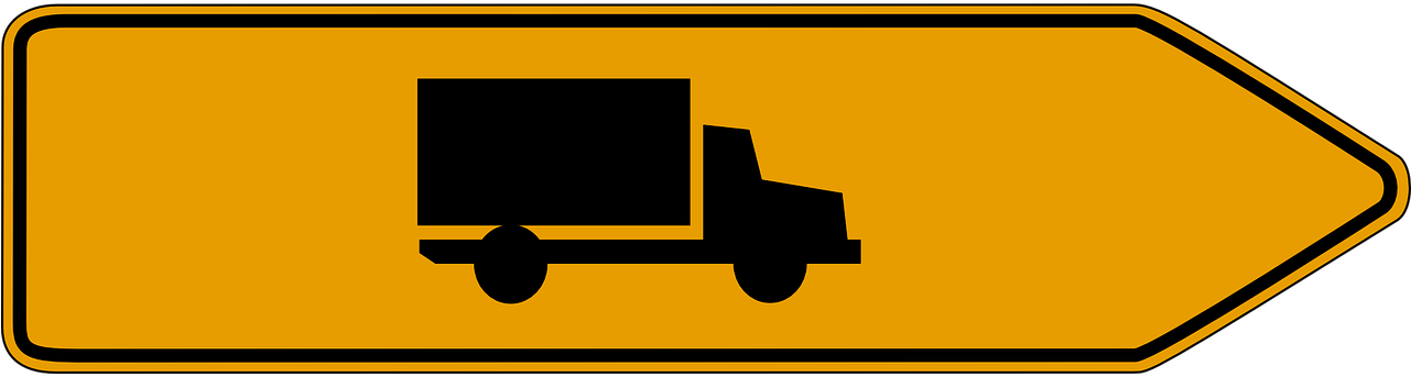 Clipart Woman Truck Driver - Direction Road Sign (1280x640)