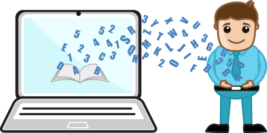 Child Computing Vector Clipart Laptop Clip Art - Transfer Data Cartoon (899x448)