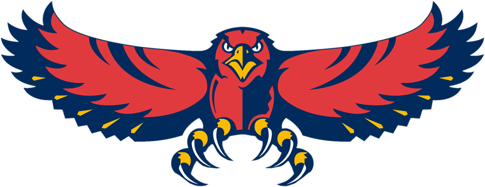 Hawk Clipart Volleyball - Atlanta Hawks 1995 Logo Transparent (950x367)