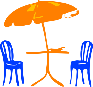Garden Furniture Table Patio Umbrella Chair - Patio Furniture Clip Art (363x340)
