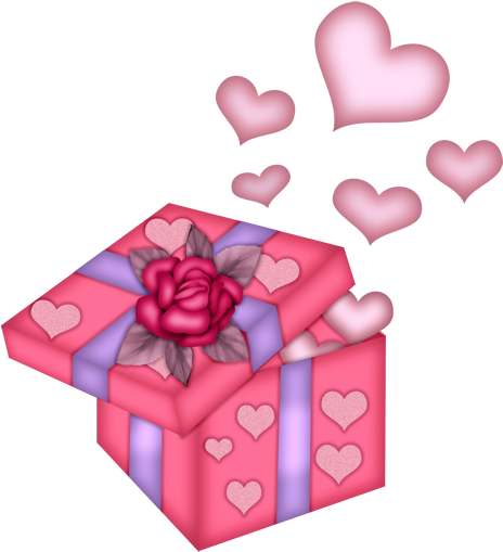 Hearts Floating Out Of Decorated Box - Heart (540x540)