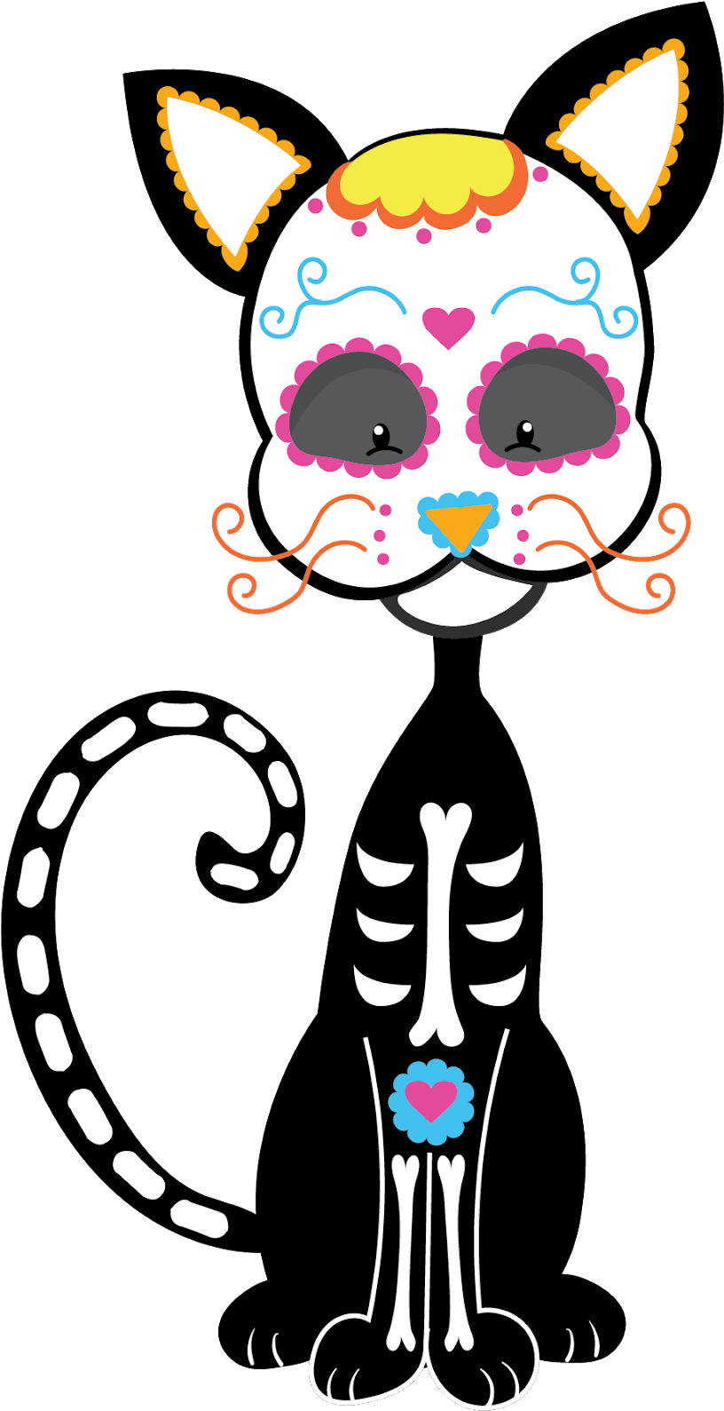 Coloring Calaveras And Alebrijes Can Be An Appropriate - Gato Dia De Muerto Png (1600x1600)