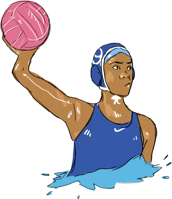 Diversifying Water Polo - Water Polo Girl Cartoon (791x900)