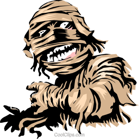 Cartoon Mummy Royalty Free Vector Clip Art Illustration - Mummy Cartoon (480x479)
