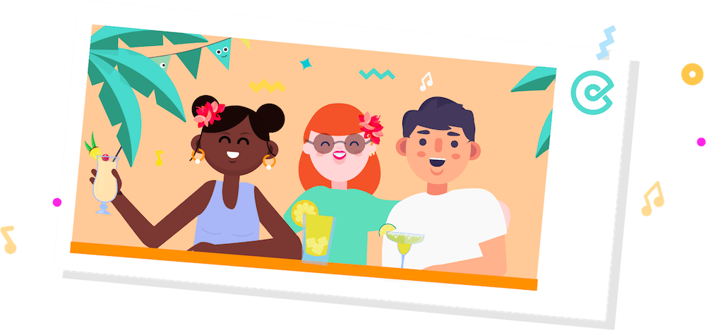 Catapult End Of Summer Party - Cartoon (1000x468)