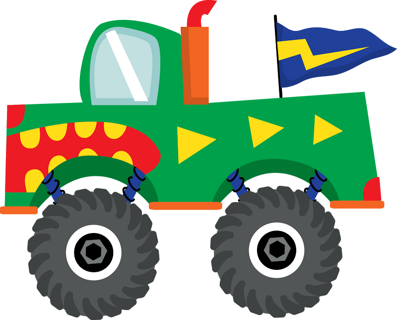Corrida * Carros F/1 Monster Trucks, Clip Art, Colouring - 5th Birthday Toy Truck Kids' Premium T-shirt By Spreadshirt (800x644)