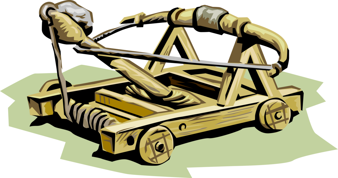 Vector Illustration Of Medieval Catapult Trebuchet - Catapult (1325x700)