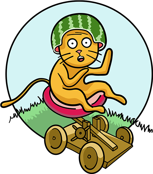 Kitty On A Catapult - Catapult (597x592)