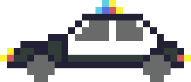 Pixel Car Racer Police Car Police Officer - Police Car Pixel Art (793x340)