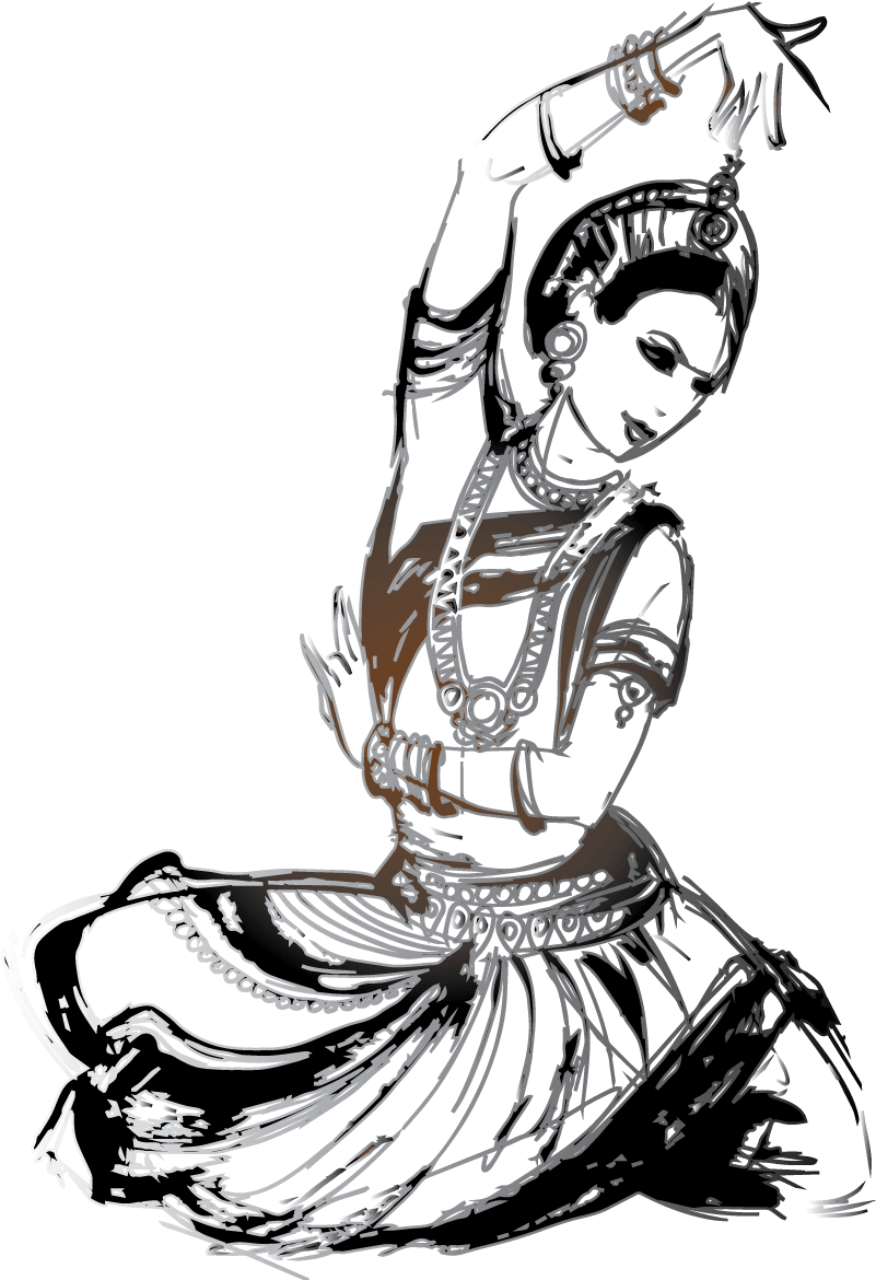 Taekwondo Drawing Female Clip Transparent Library - Bharatham Dance Clip Art (884x1358)