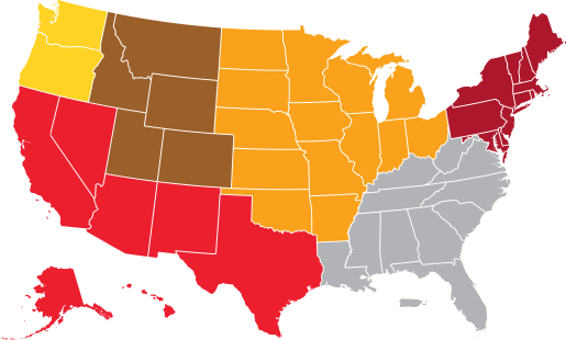 Regional Flavor Map - Brk Brands Co5120bn Hardwire Carbon Monoxide Alarm (515x310)